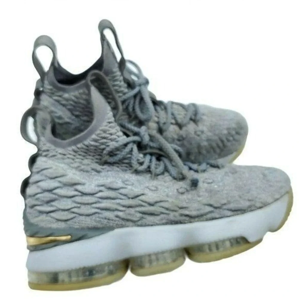Nike LeBron 15 Wolf Grey Kids Basketball Shoes 922811-005 Size 5Y